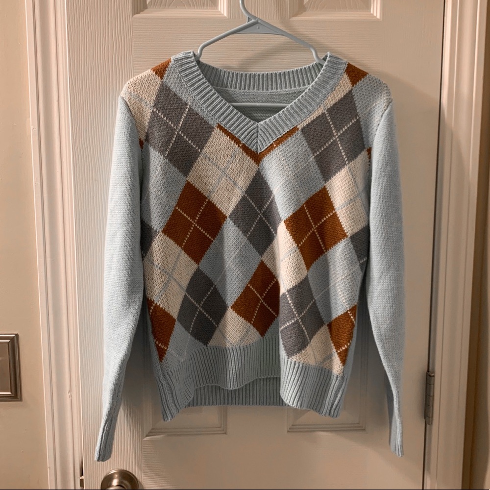 SHEIN Argyle sweater, size M, never worn